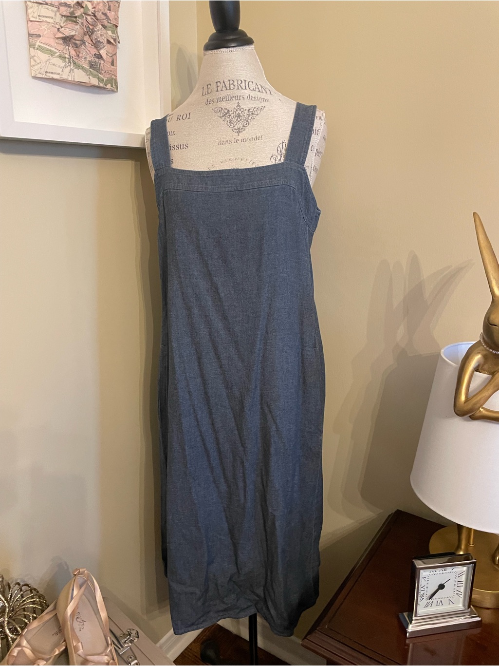 Eileen Fisher Blue Denim-Look Sleeveless Dress